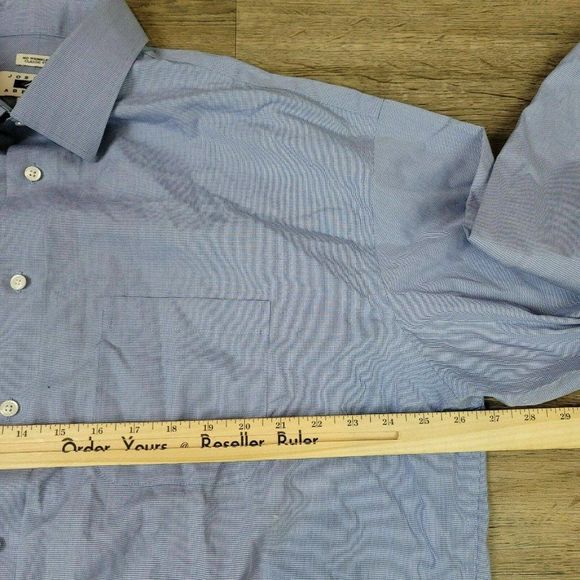 Joseph Abboud Button Up Shirt Wrinkle Free Classic Fit Long Sleeve Blue Collared - Picture 5 of 7